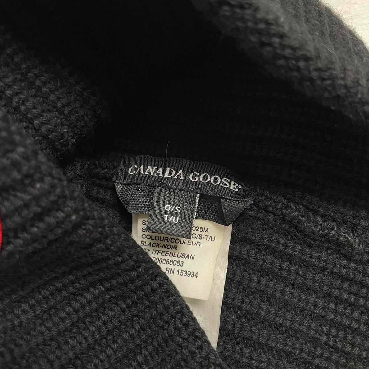 Canada Goose Ribbed Wool Logo Beanie Hat