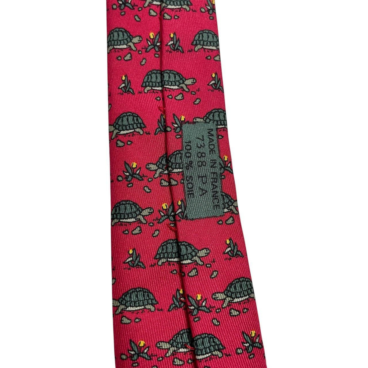 Hermes Paris Turtle Print Silk Tie