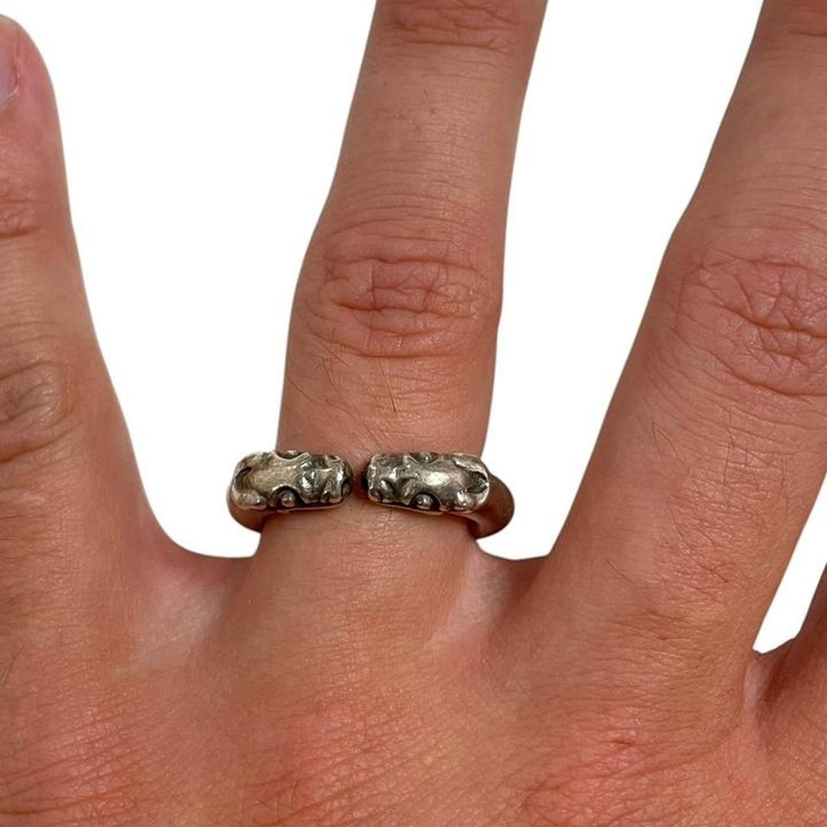 Chrome Hearts 2006 Double Dog 925 Sterling Silver Ring