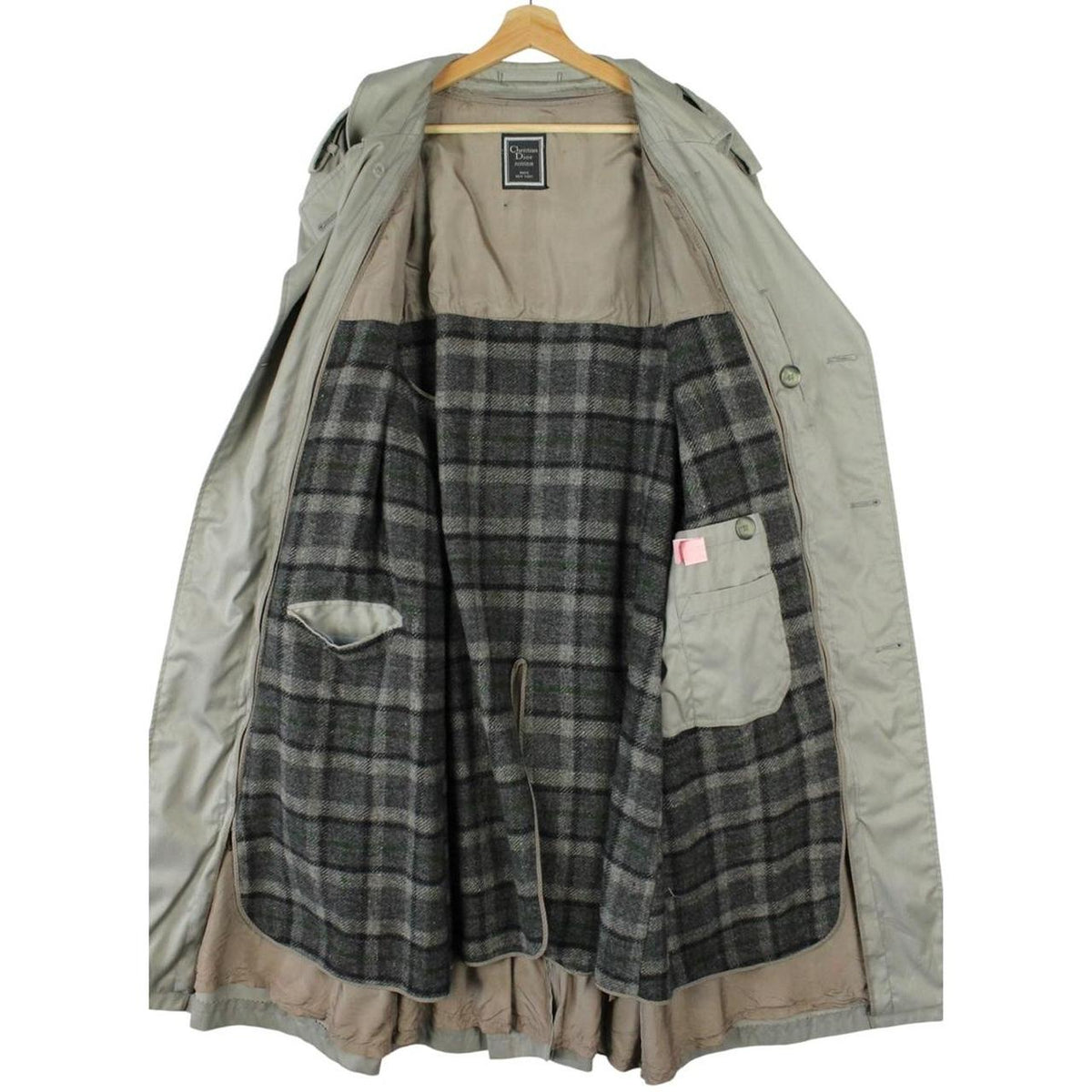 Vintage 90s Christian Dior Belted Trench Coat Large