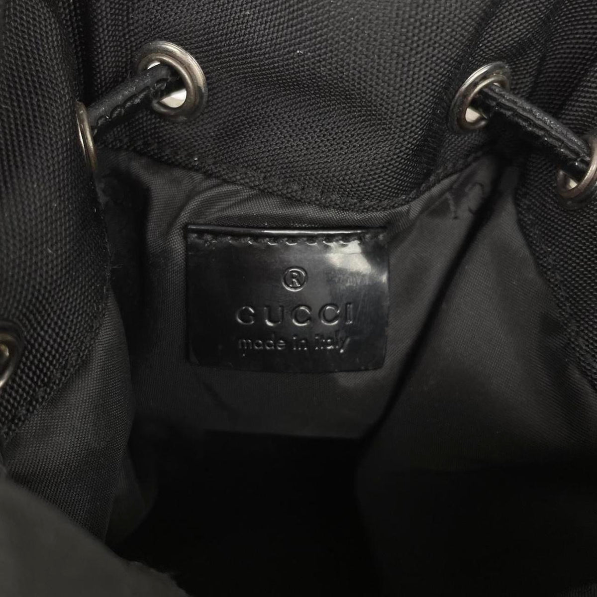 Gucci Nylon Canvas Drawstring Clutch Bag
