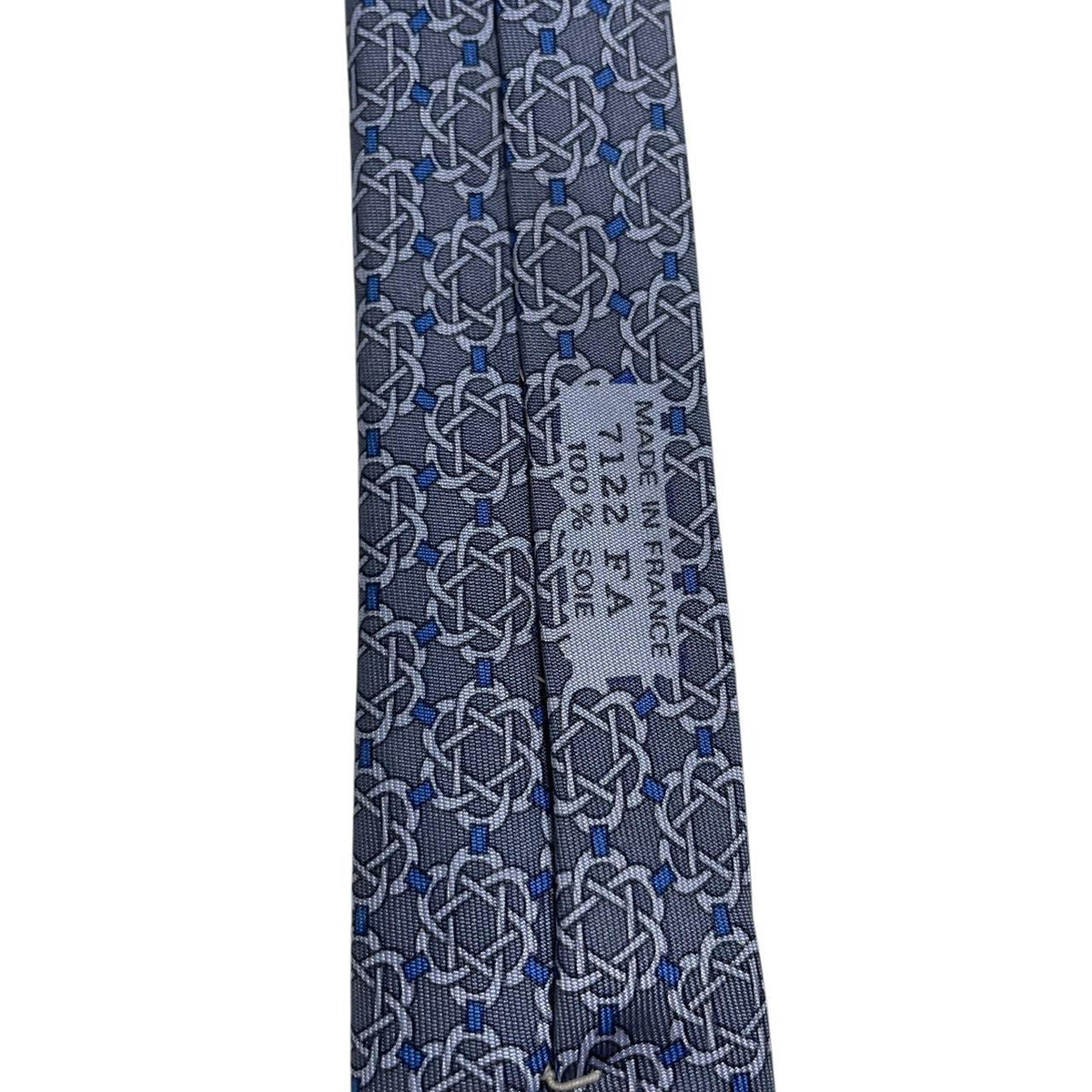 Hermes Paris Geometric Print Silk Tie