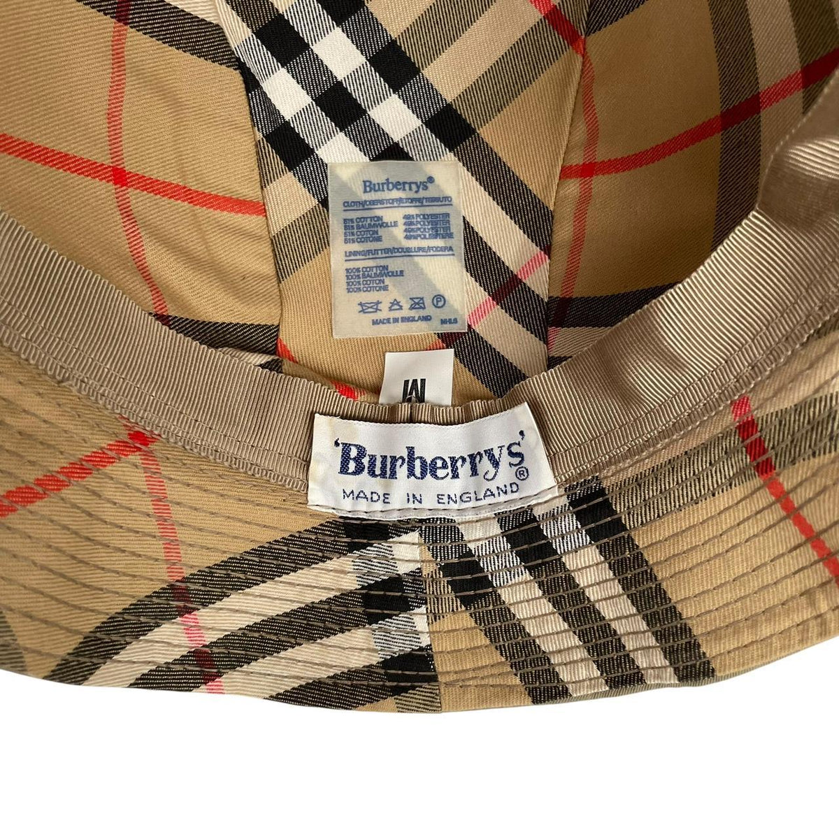 Vintage 80s Burberry Bucket Hat Medium