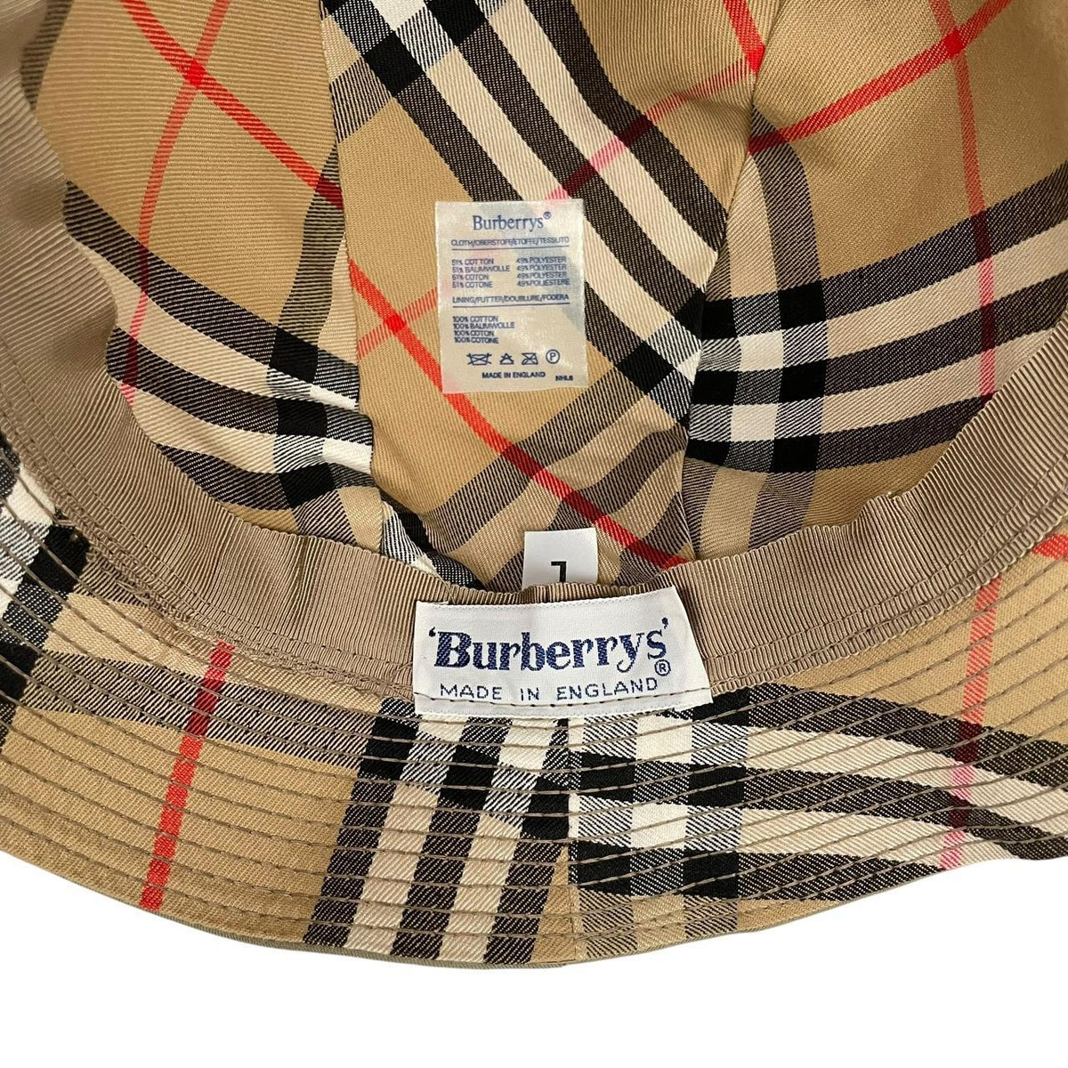 Vintage 80s Burberry Bucket Hat Large