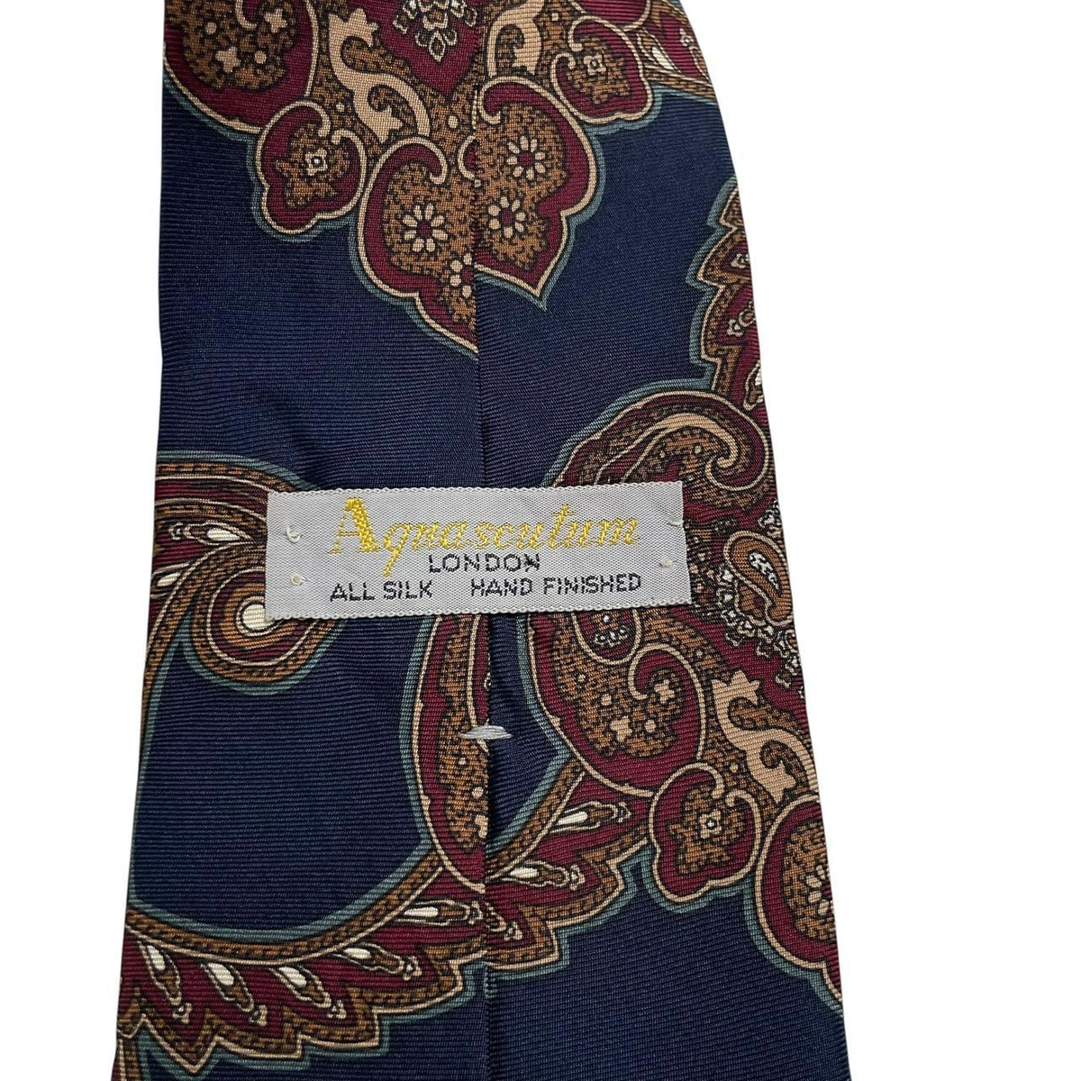 Vintage Aquascutum Paisley Print Silk Tie