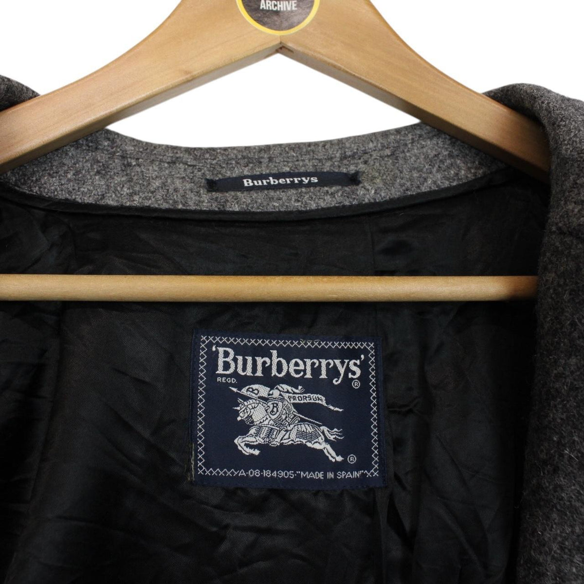 Vintage 90s Burberry Wool Overcoat Large