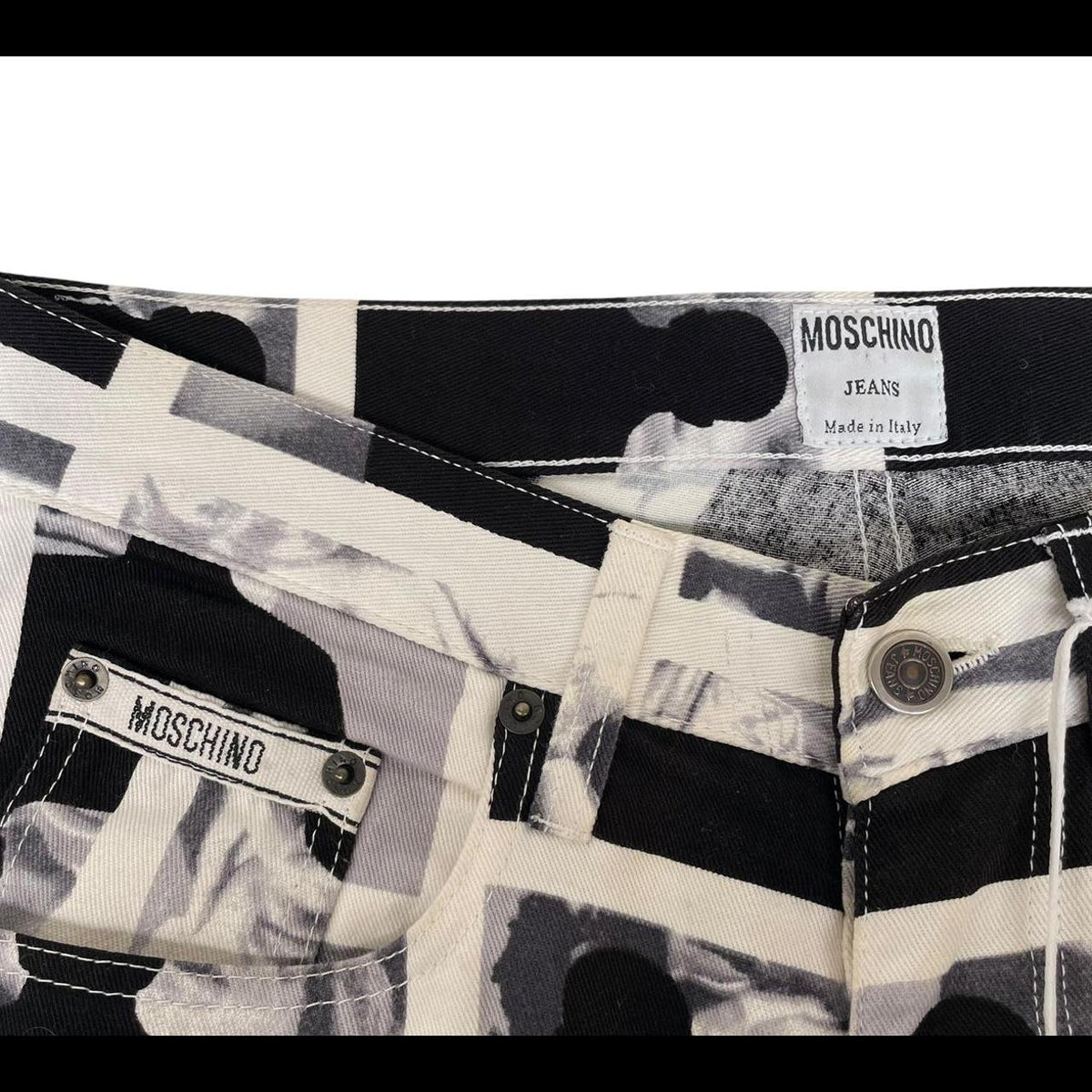 Vintage 1995 Moschino Franco Moschino Shadow Print Jeans W32