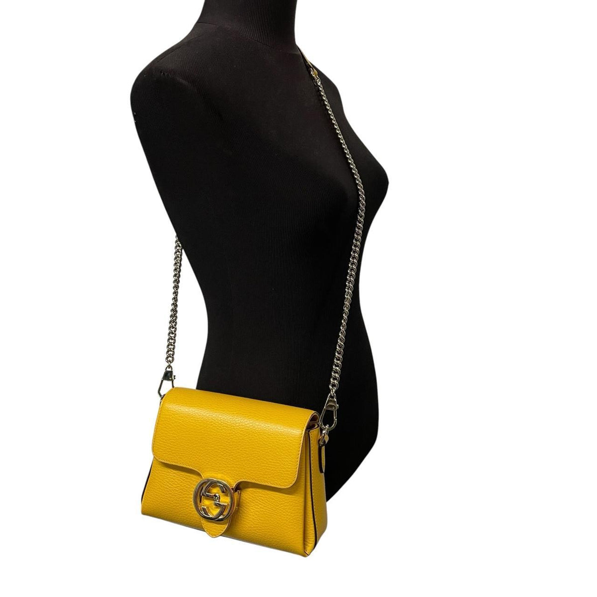 Gucci Leather Mini Dollar Interlocking G Crossbody Bag