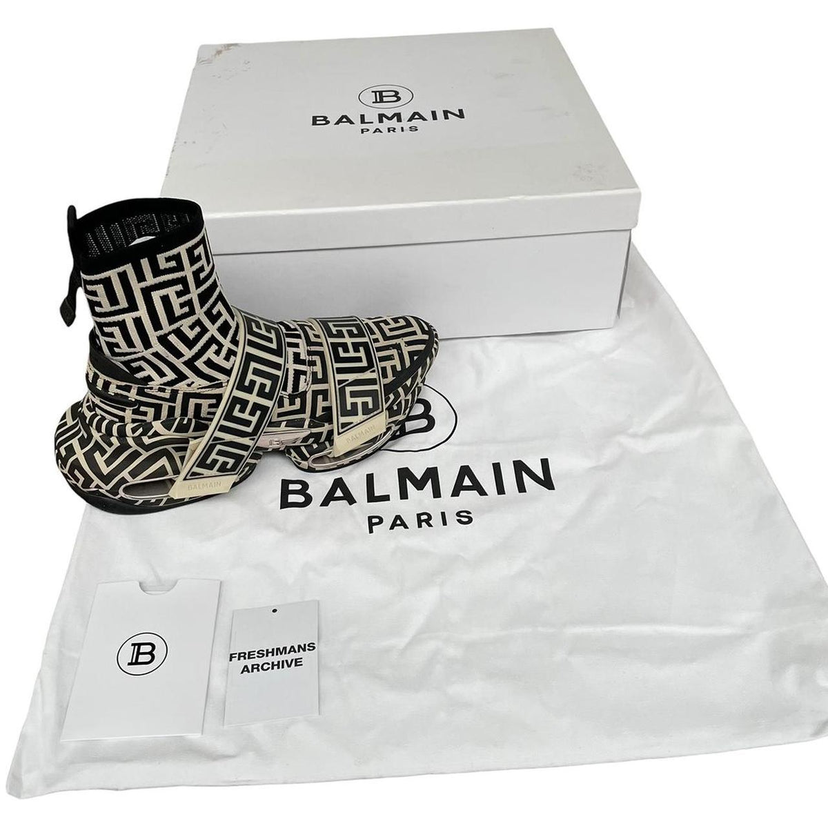 Balmain B-Bold Monogram Sock Trainers UK 5