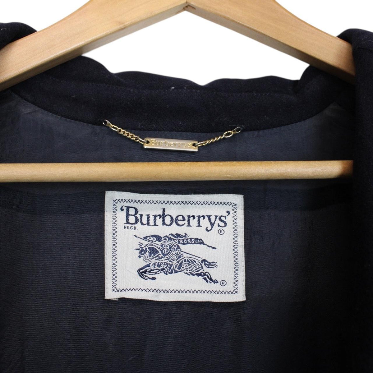 Vintage 90s Burberry Virgin Wool Coat Large