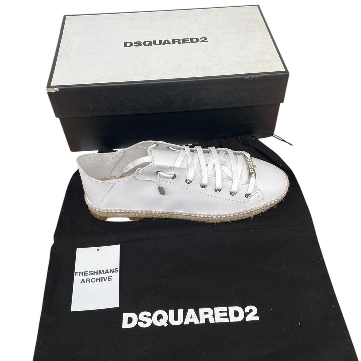 Dsquared2 Leather Flat Espadrille Trainers UK 9