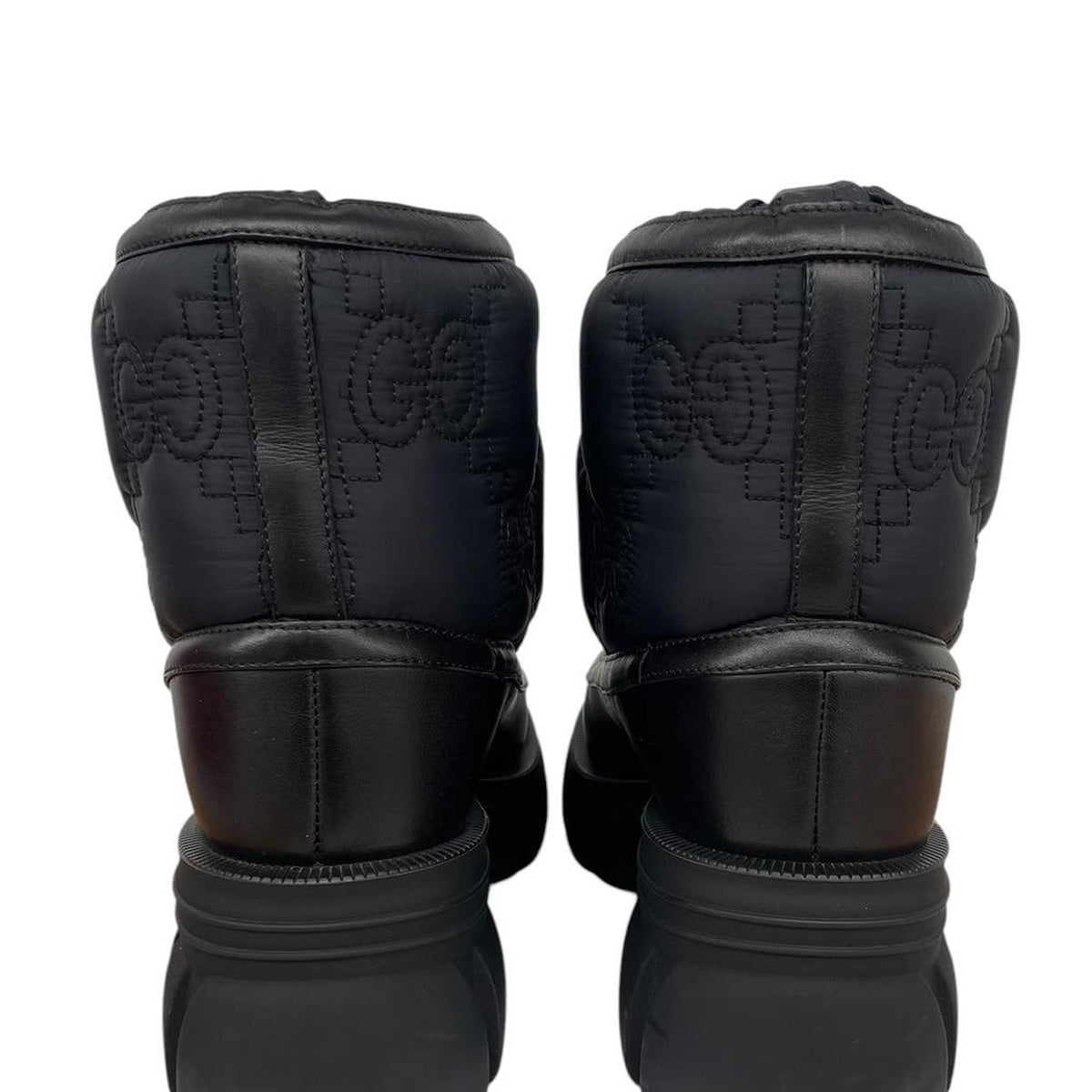 Gucci GG Monogram Leather Quilted Ankle Boots UK 5