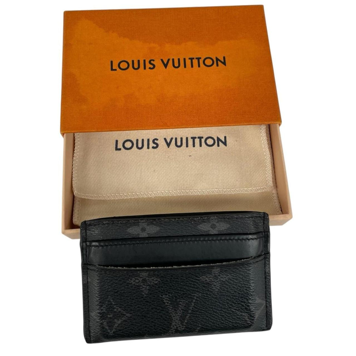 Pre-Loved Louis Vuitton Eclipse Monogram Double Card Holder