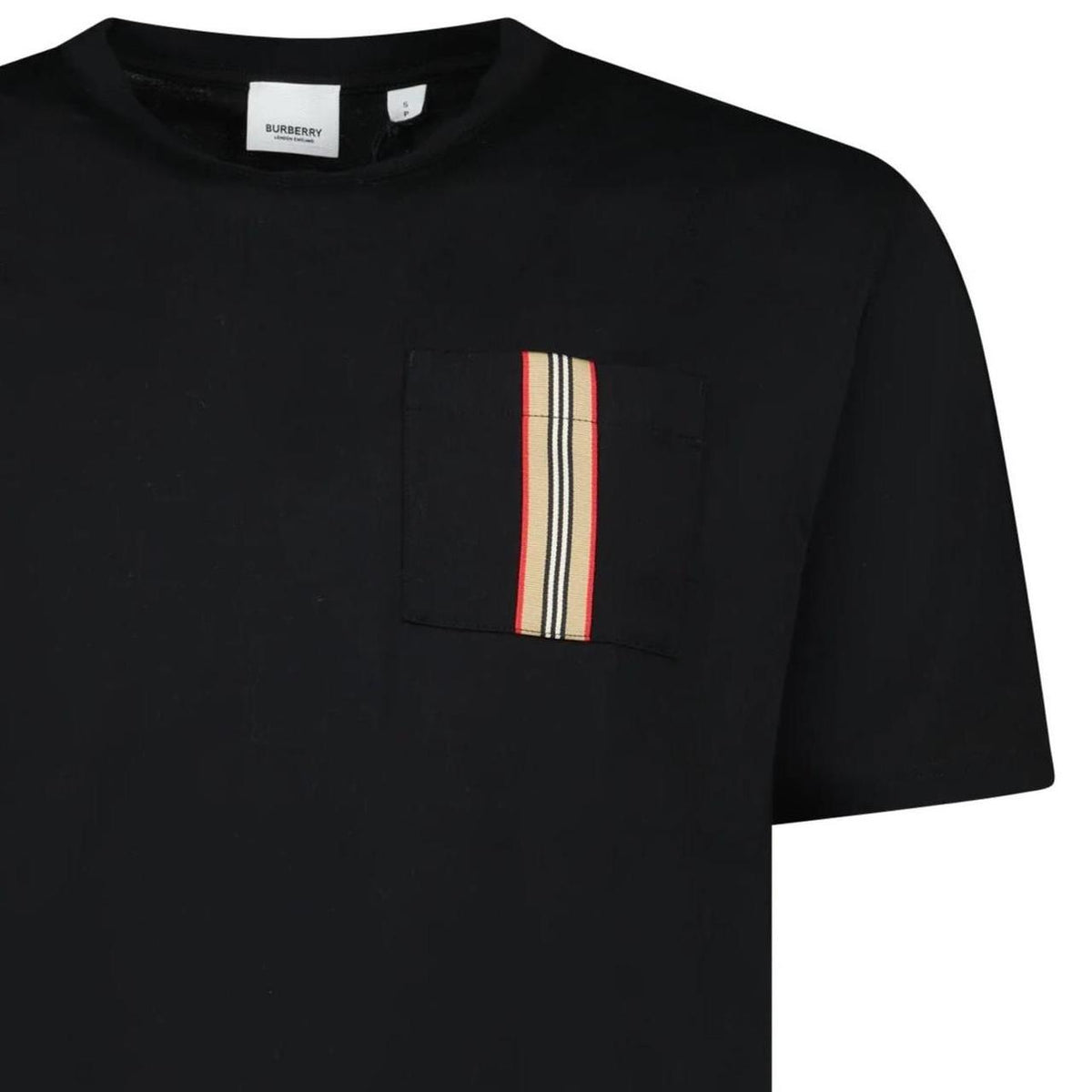 Burberry ‘Ellison’ Stripe Embroidered Pocket T-Shirt