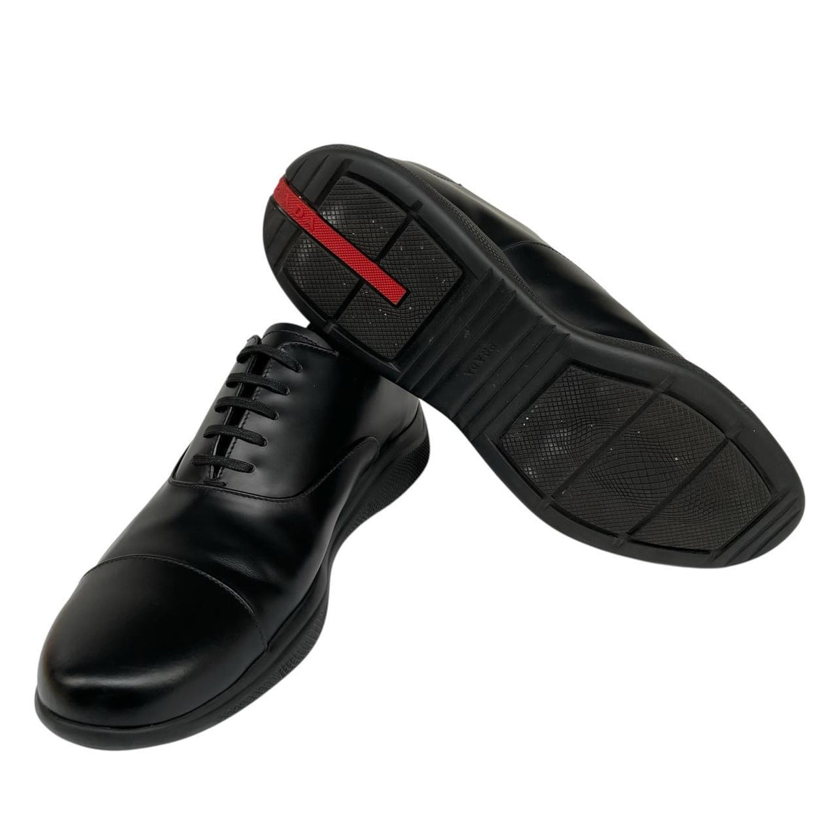 Prada Leather Toblach Leather Laced Derby Loafers Shoes UK 9