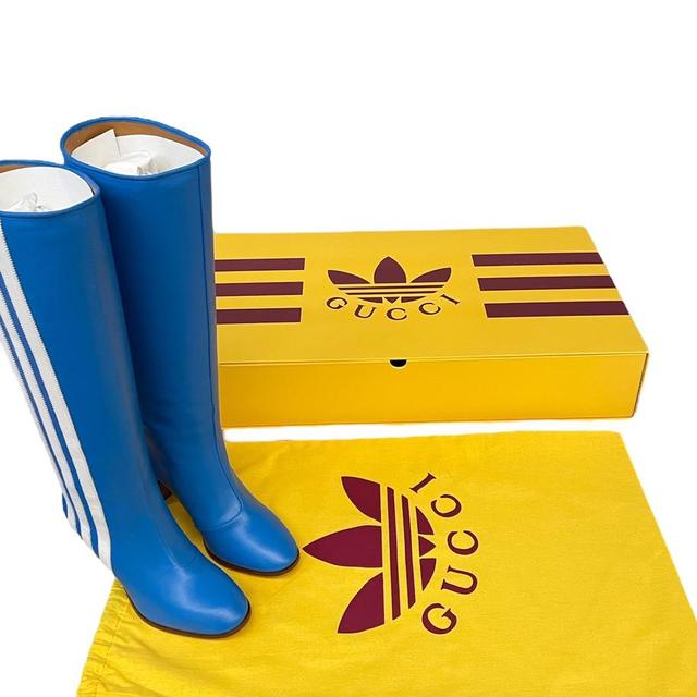 Gucci x Adidas Leather Knee-High Boots UK 2