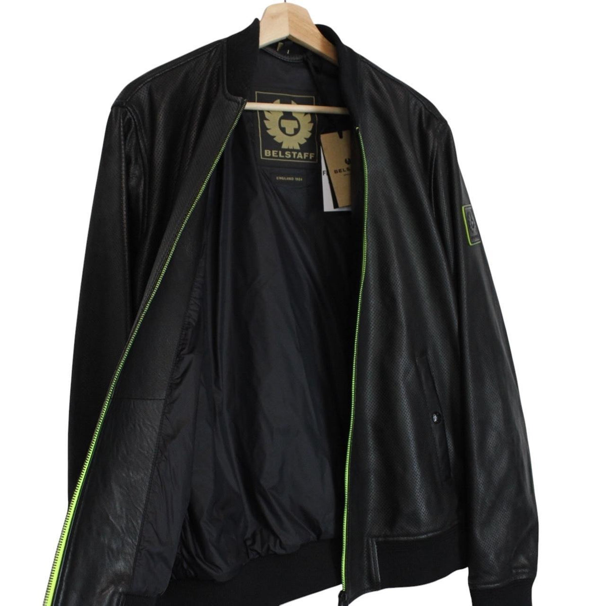 Belstaff Flash Lateral Leather Bomber Jacket Medium