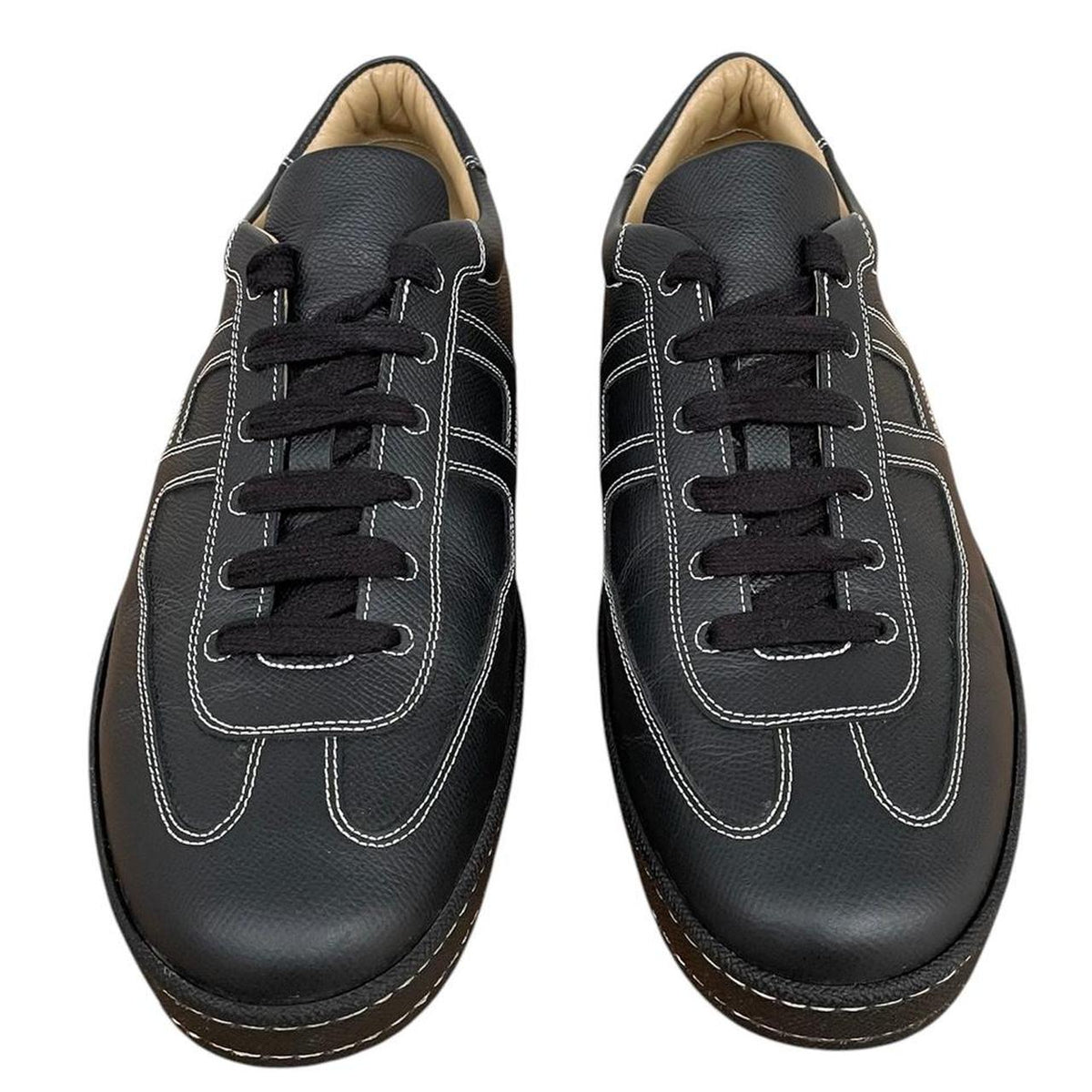 Hermes Boomerang Leather Trainers UK 9