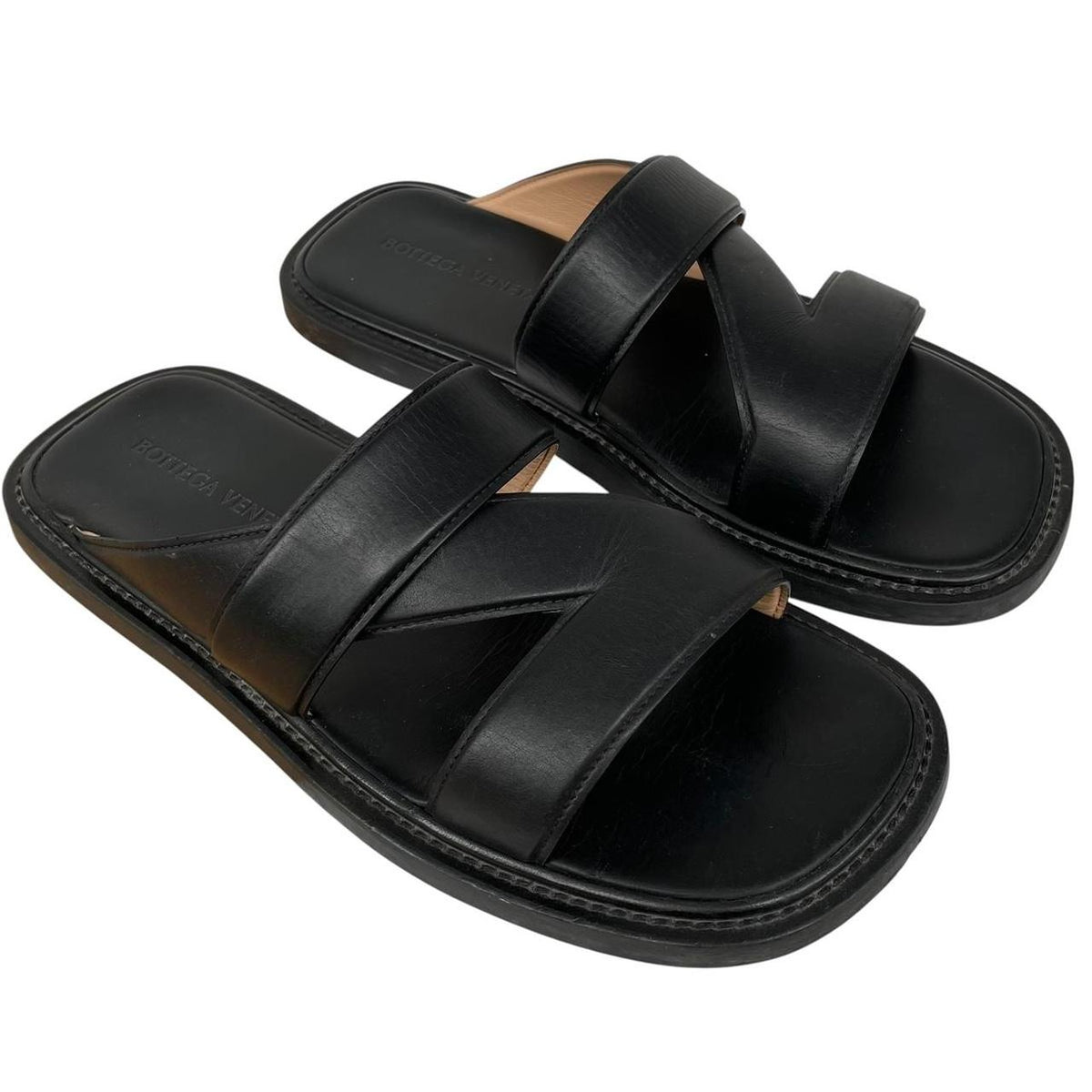 Bottega Veneta Calf Leather Band Sandals UK 10