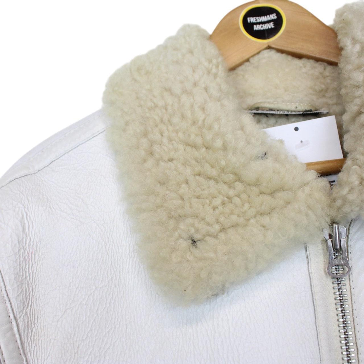 Vintage Stone Island AW 2006 Shearling Sheepskin Hand-Painted Leather Jacket Large