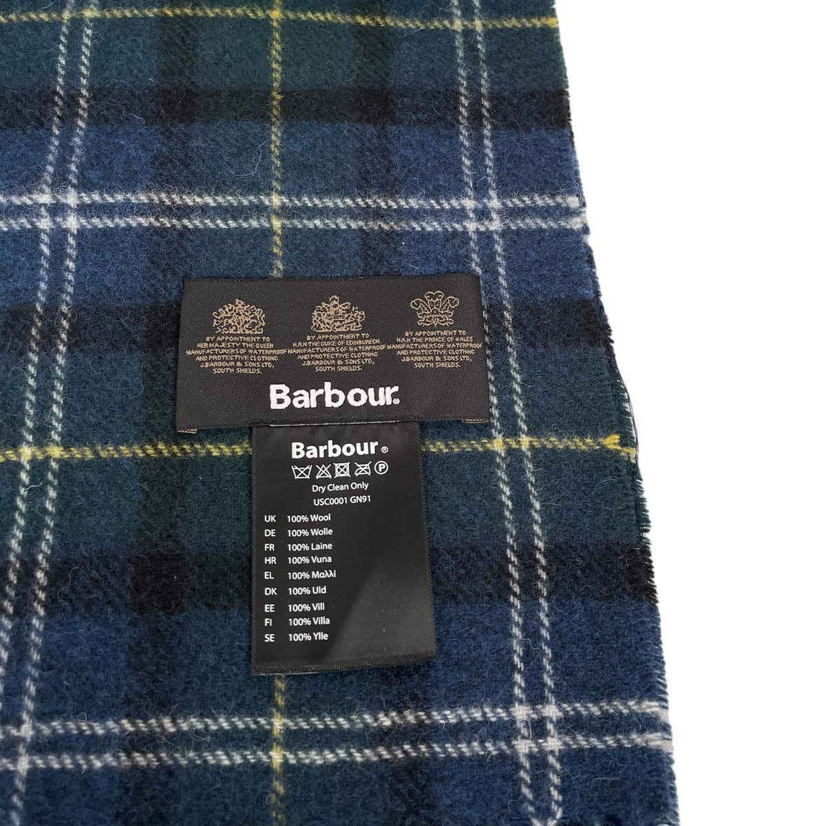 Barbour Tartan Check Wool Scarf