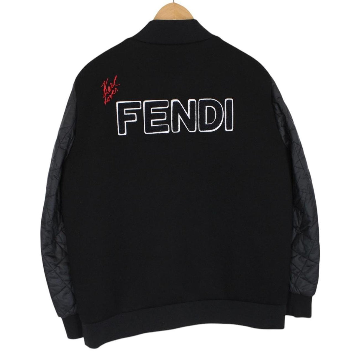 Fendi Karlito Logo Appliqué Down Bomber Jacket Large