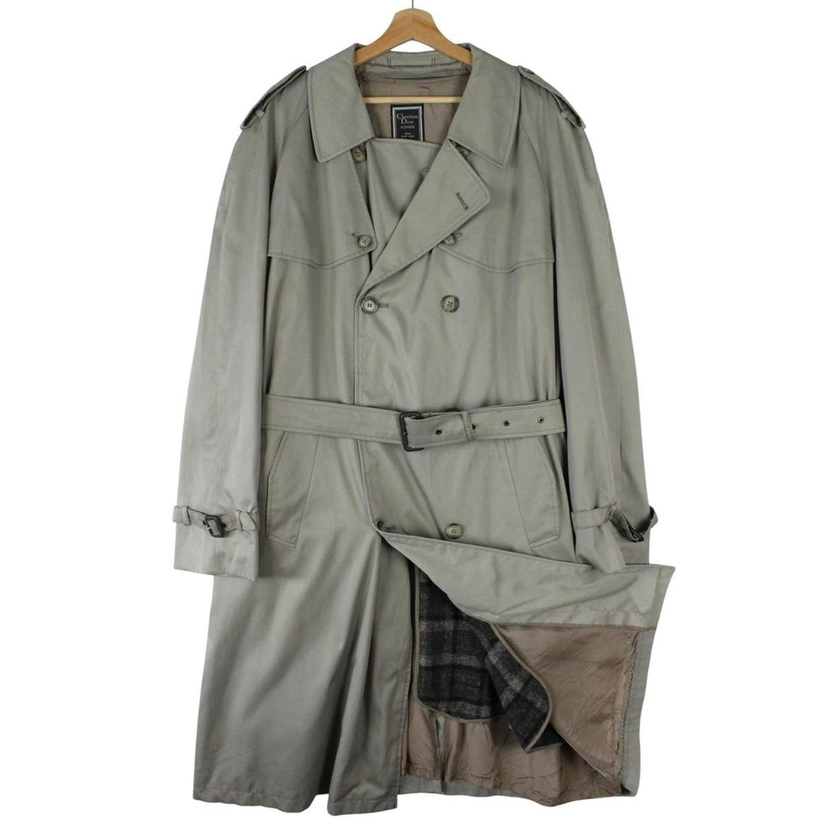 Vintage 90s Christian Dior Belted Trench Coat Large