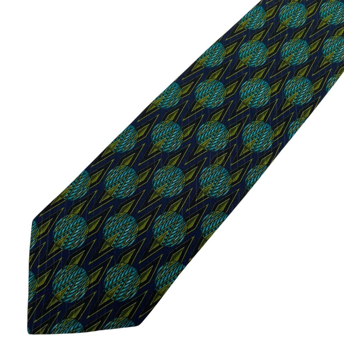 Vintage Valentino Geometric Pattern Silk Tie