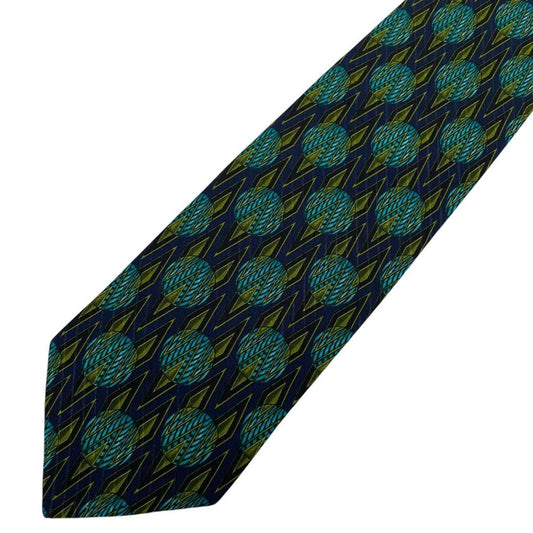 Vintage Valentino Geometric Pattern Silk Tie