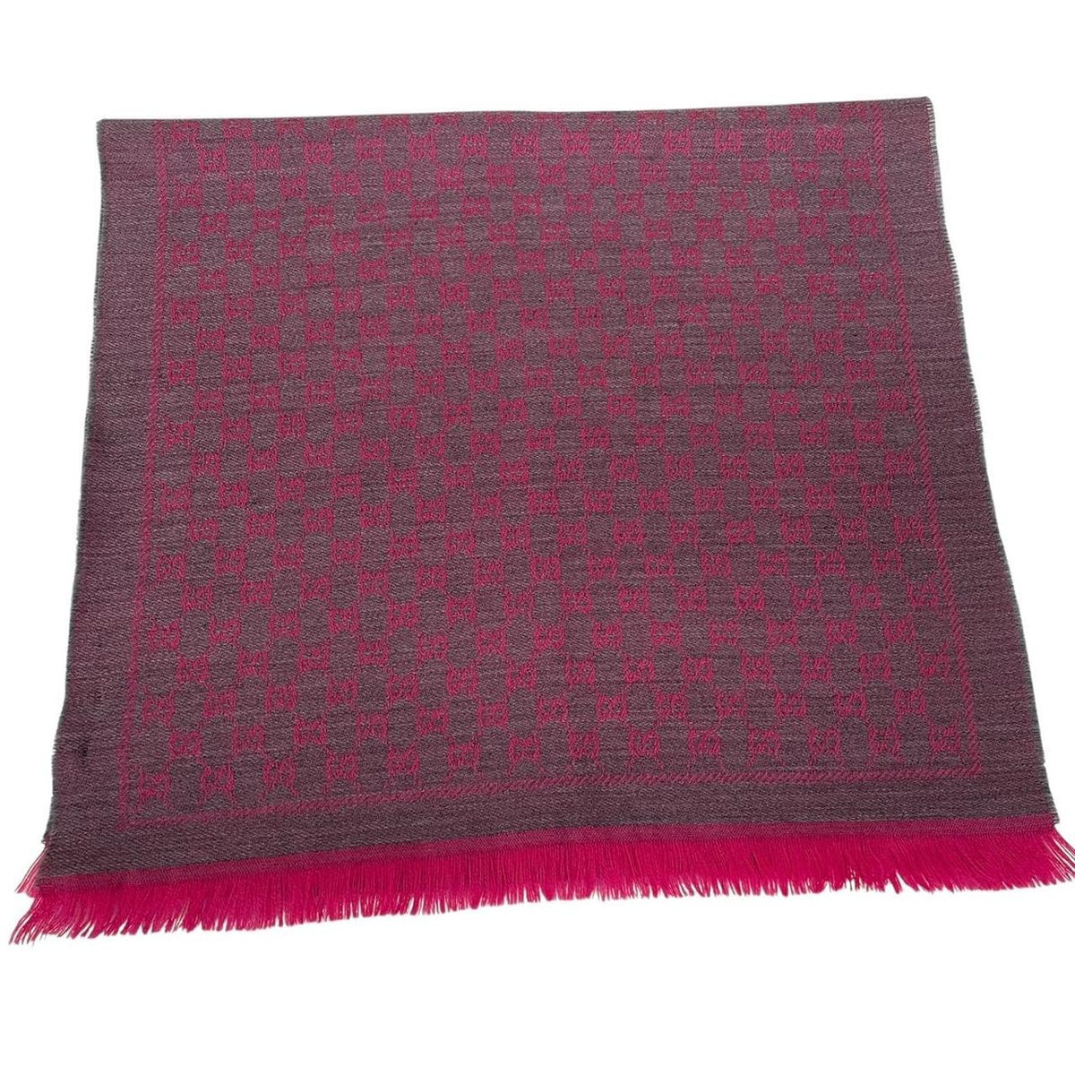Gucci GG Monogram Frayed Wool Scarf