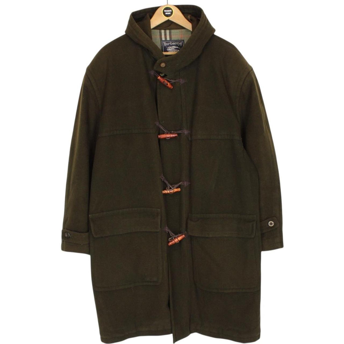 Vintage 80s Burberry Wool Duffle Coat Medium