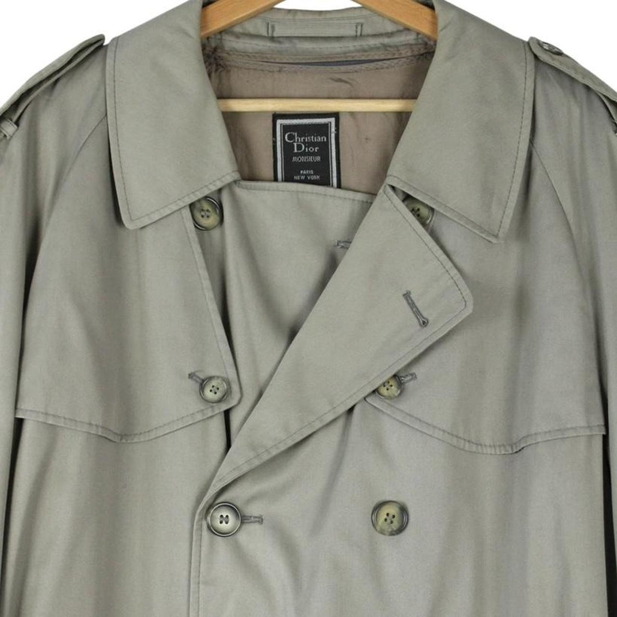Vintage 90s Christian Dior Belted Trench Coat Large