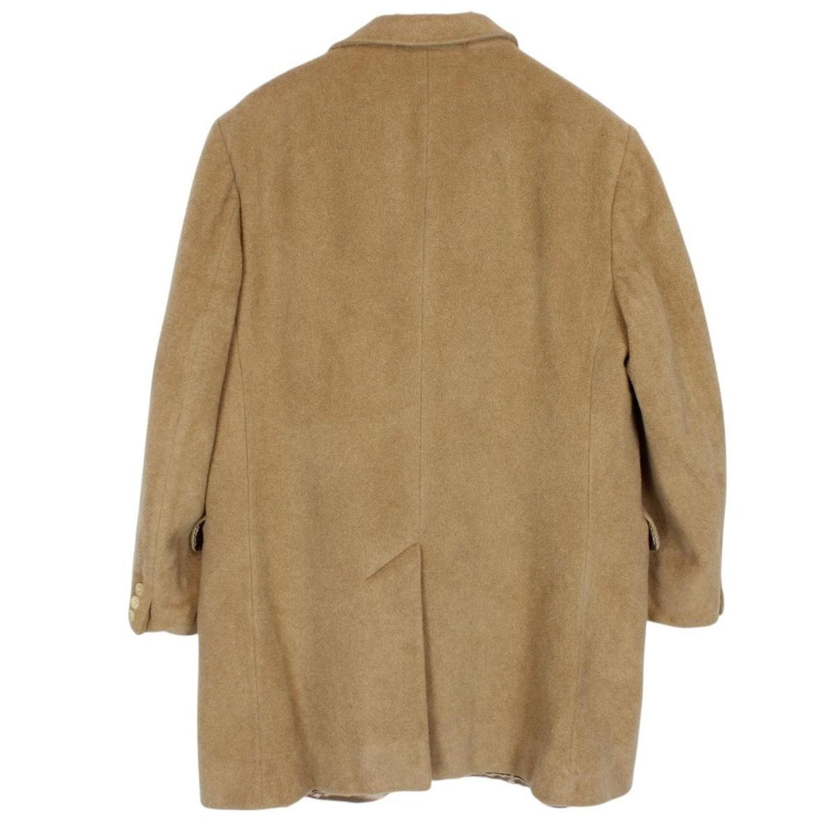 Vintage 80s Aquascutum Tan Brown Cashmere Wool Blend Coat Large