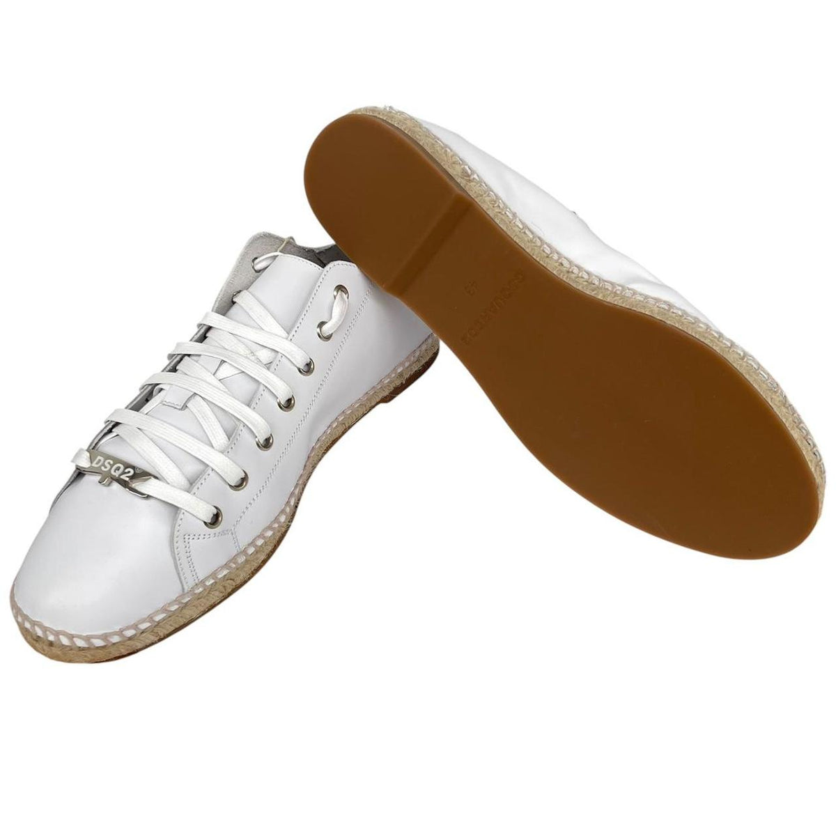 Dsquared2 Leather Flat Espadrille Trainers UK 9