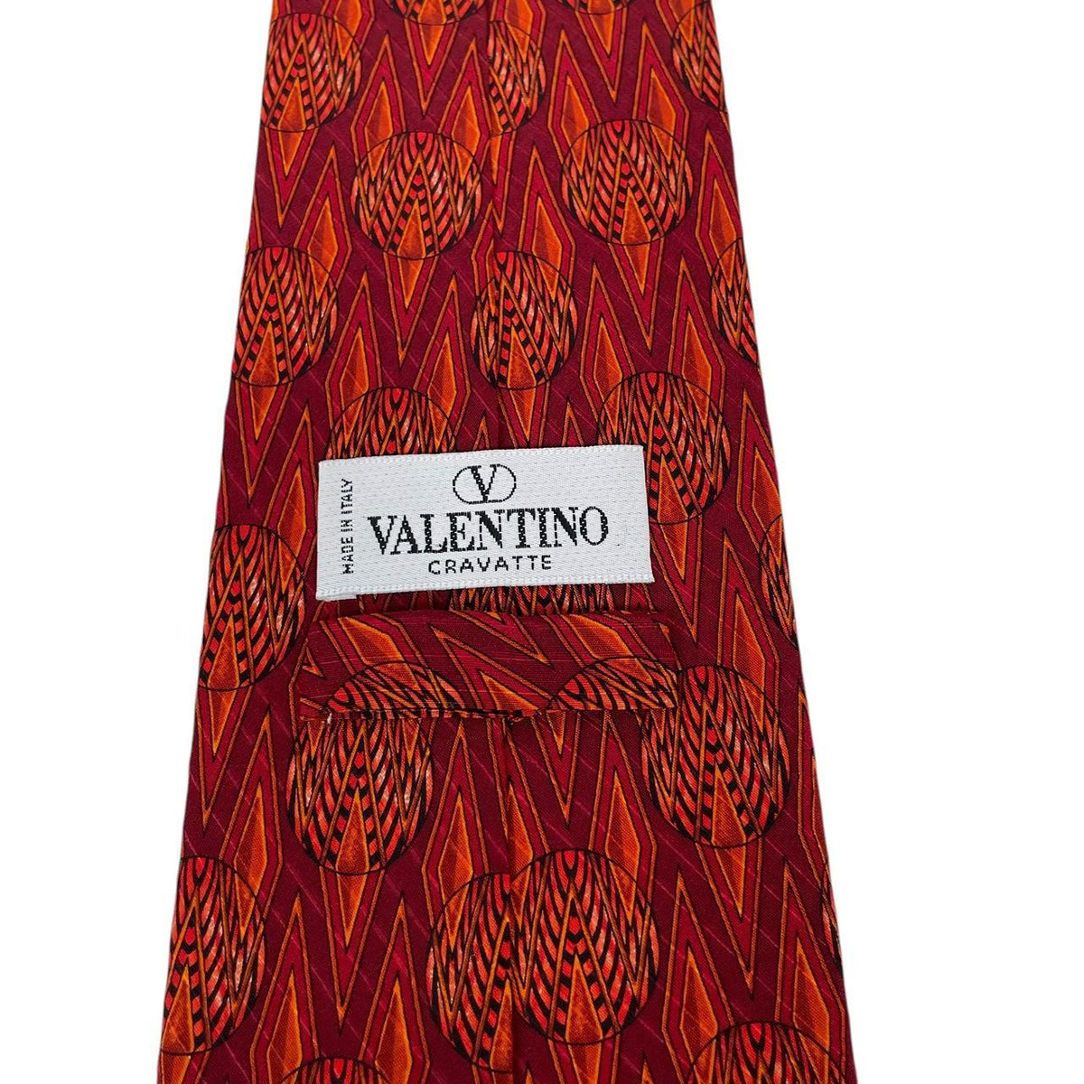 Vintage Valentino Geometric Pattern Silk Tie