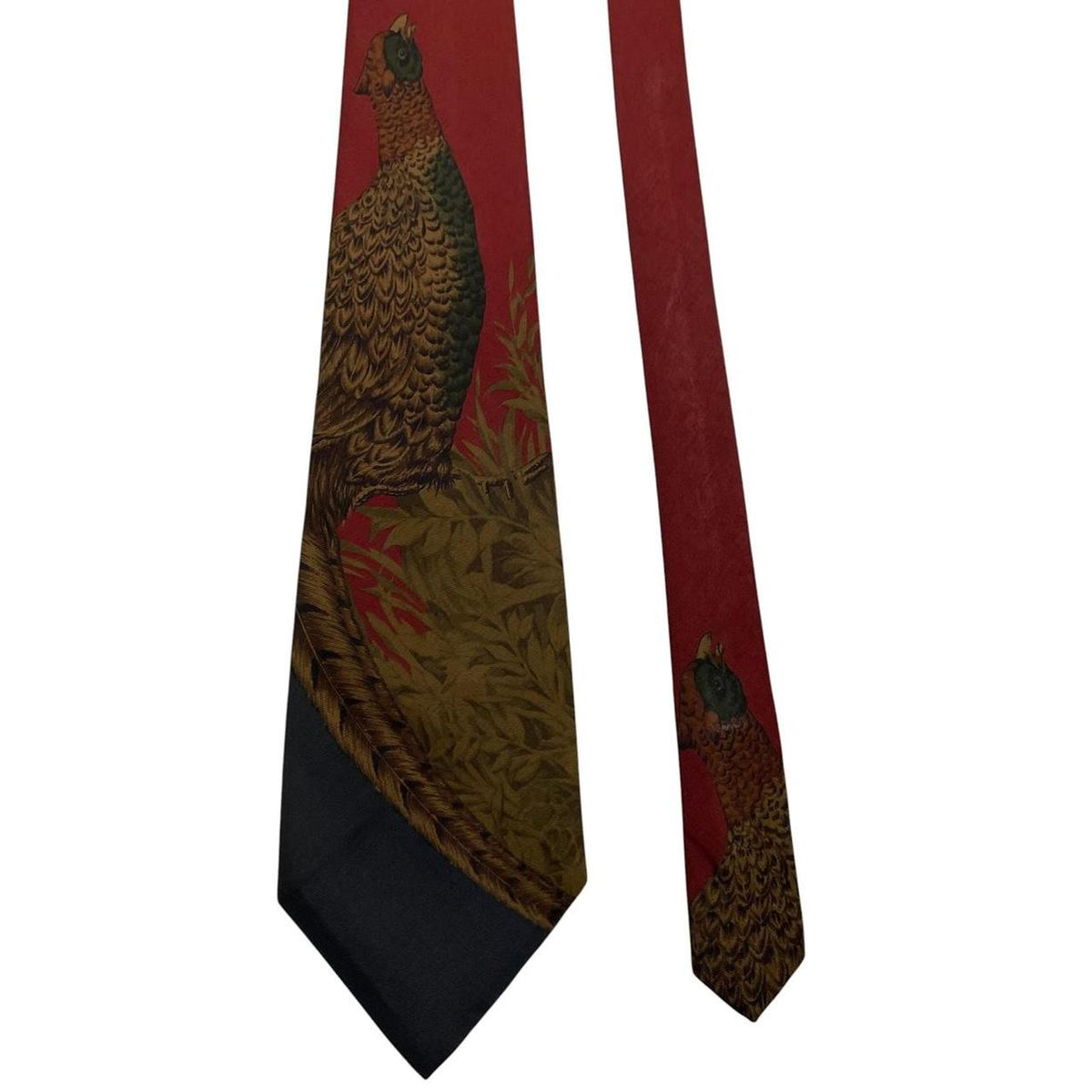 Vintage Polo Ralph Lauren Pheasant Print Silk Tie