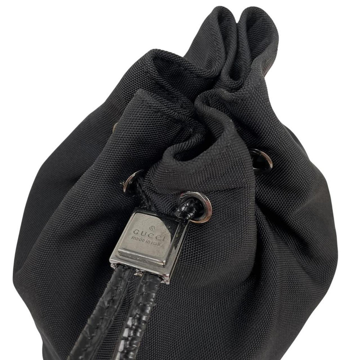 Gucci Nylon Canvas Drawstring Clutch Bag