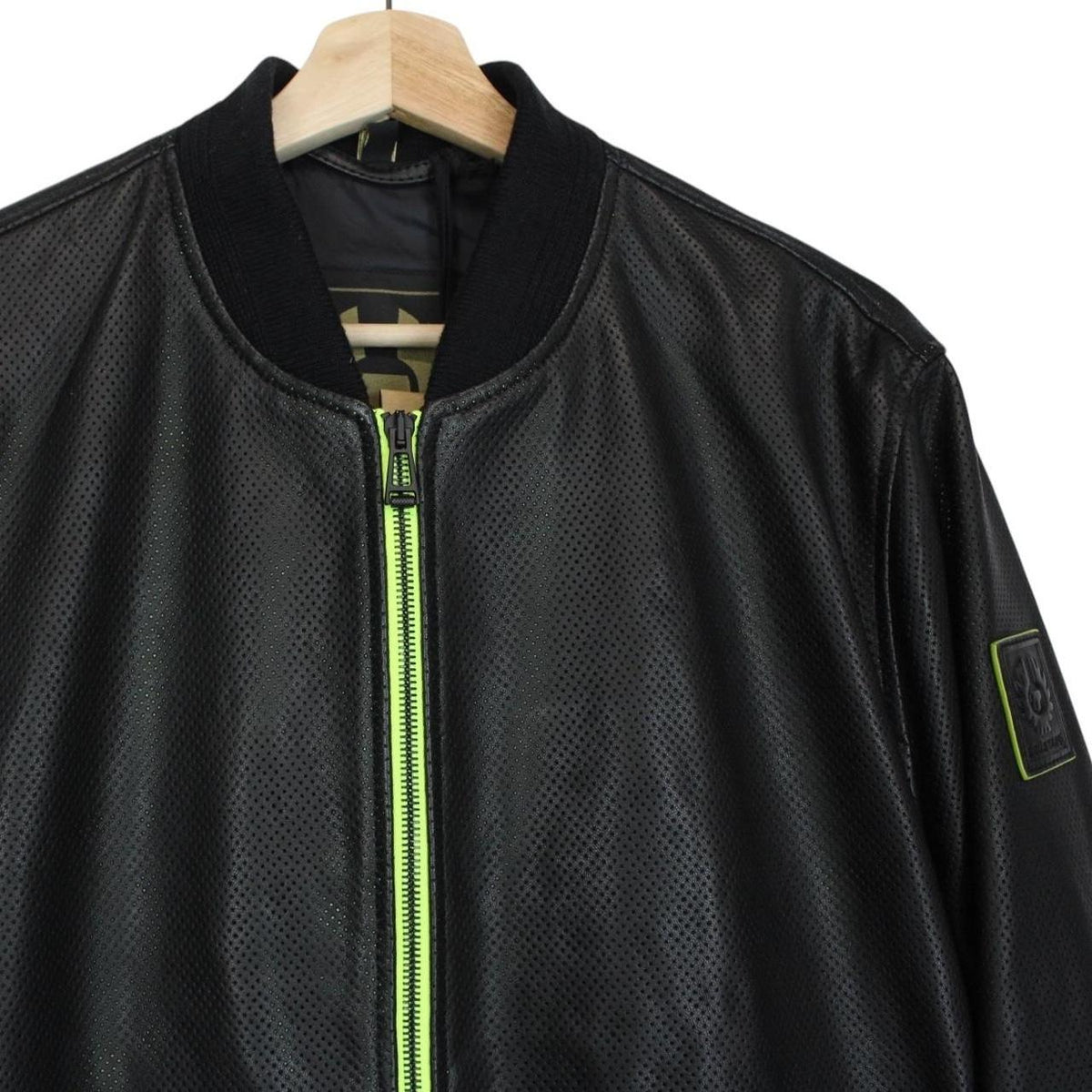 Belstaff Flash Lateral Leather Bomber Jacket Medium