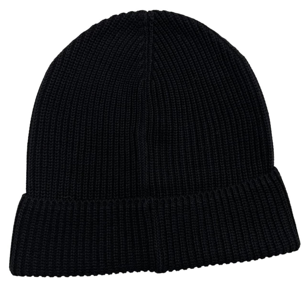 Moncler Ribbed Cotton Knit Logo Beanie Hat