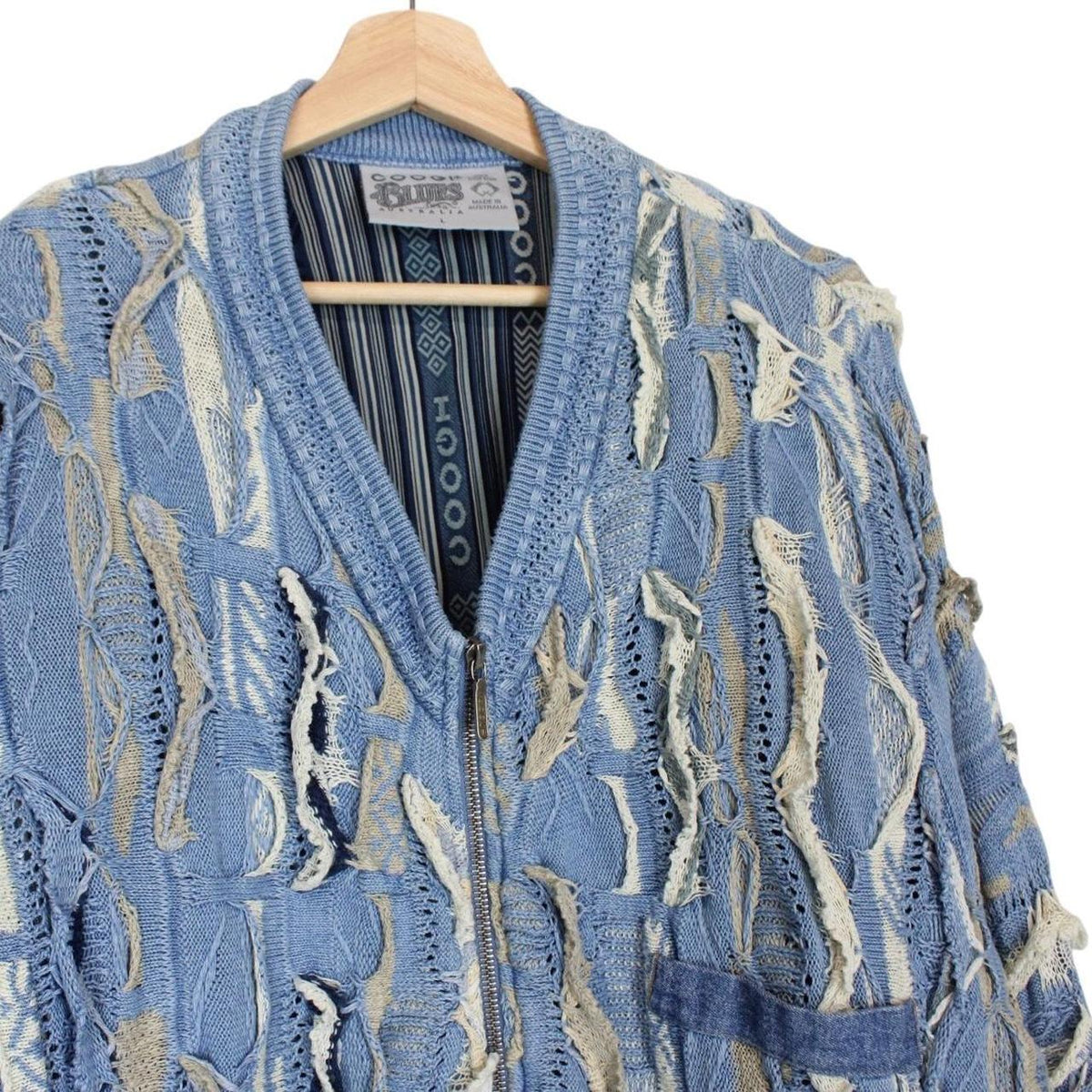 Vintage 90s Coogi Cotton Knit Cardigan Large