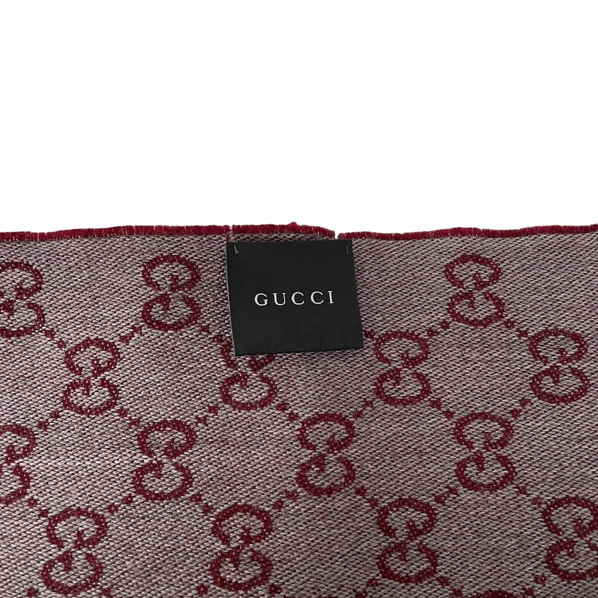 Gucci Half GG Monogram Frayed Wool Scarf