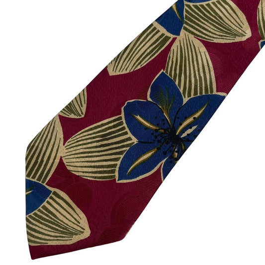 Vintage Hugo Boss Floral Print Silk Tie