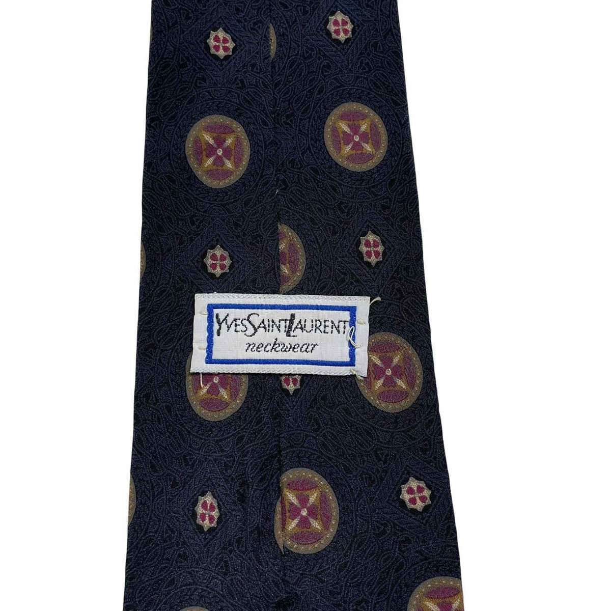 Vintage Yves Saint Laurent Abstract Print Silk Tie