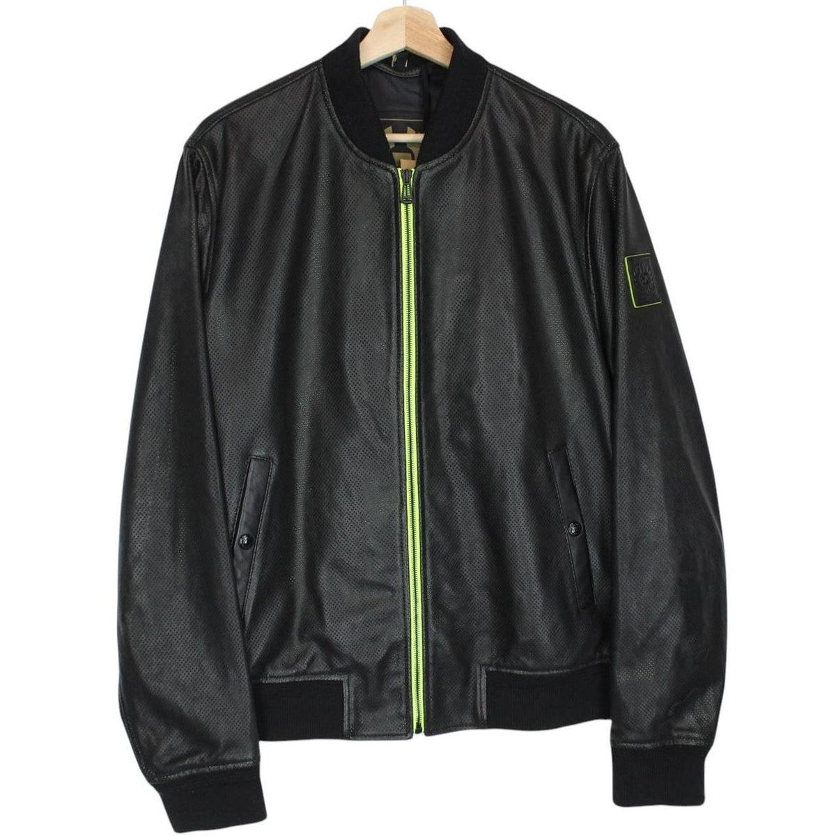 Belstaff Flash Lateral Leather Bomber Jacket Medium