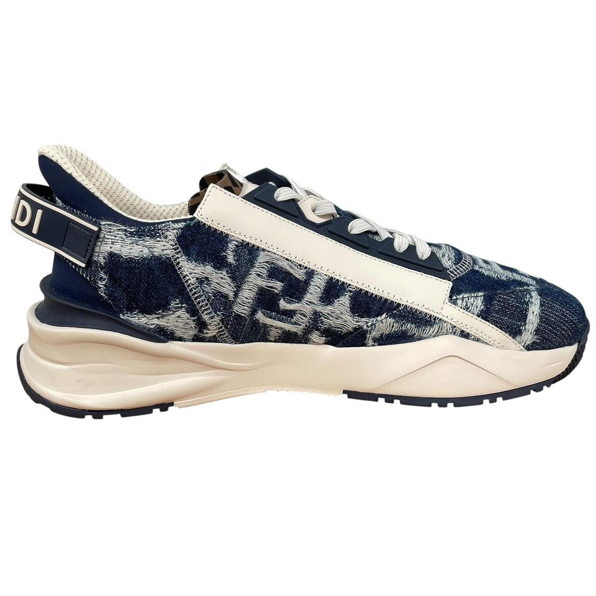 Fendi Flow Fabric and Leather Trainers UK 9