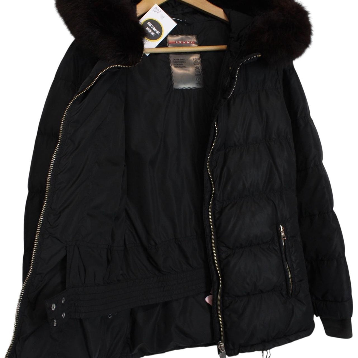 Prada Fur Hood Down Jacket Small
