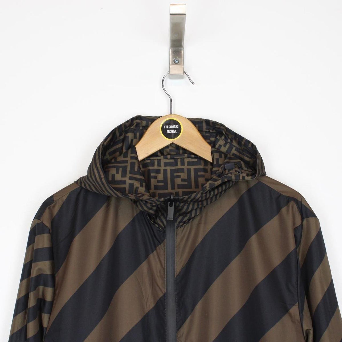 Fendi Zucca Monogram Reversible Windbreaker Jacket Medium