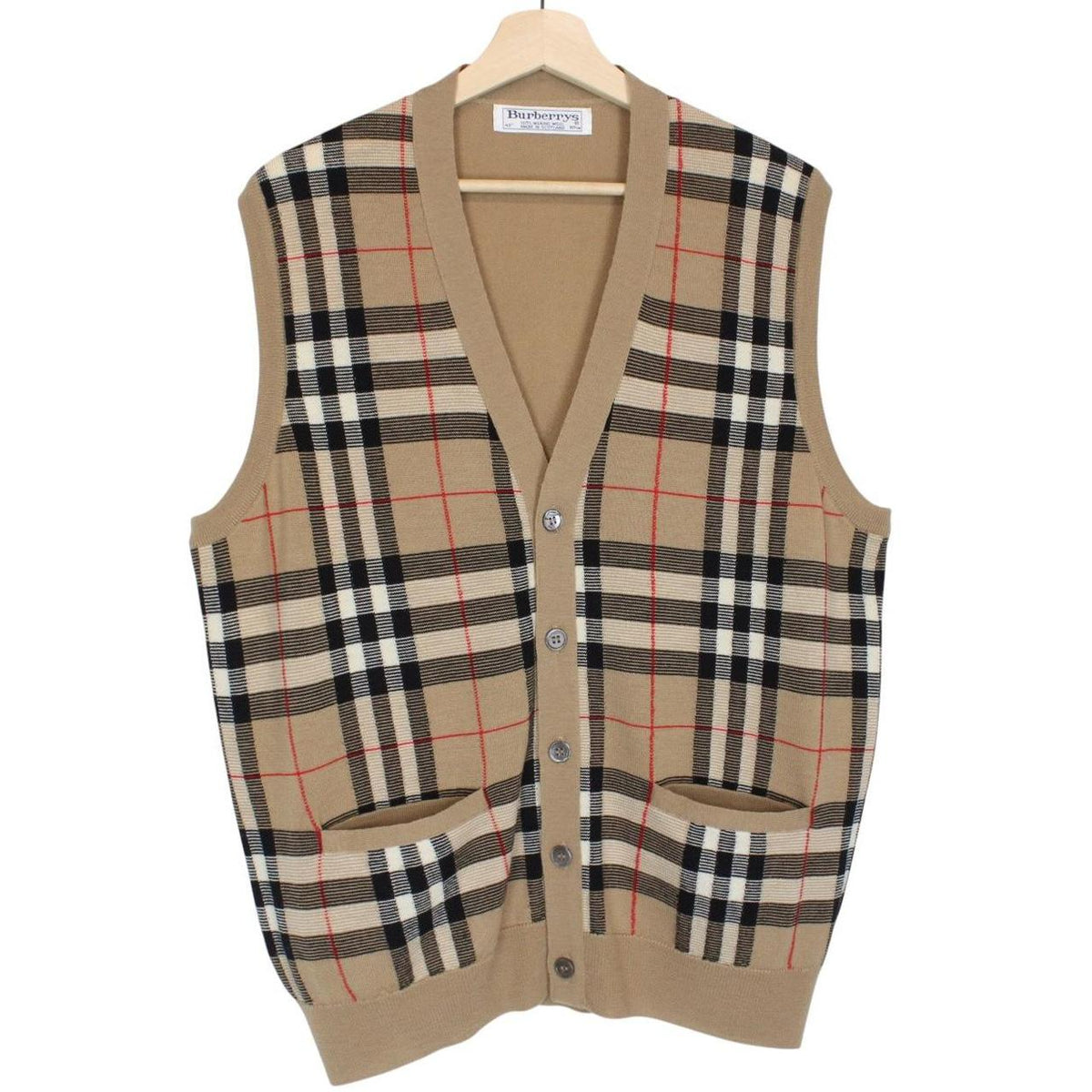 Vintage Burberry Merino Wool Sweater Vest Large