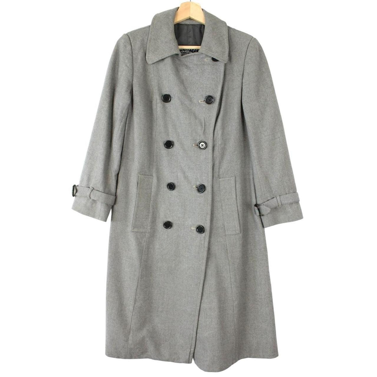 Vintage 90s Burberry Wool Trench Coat Medium