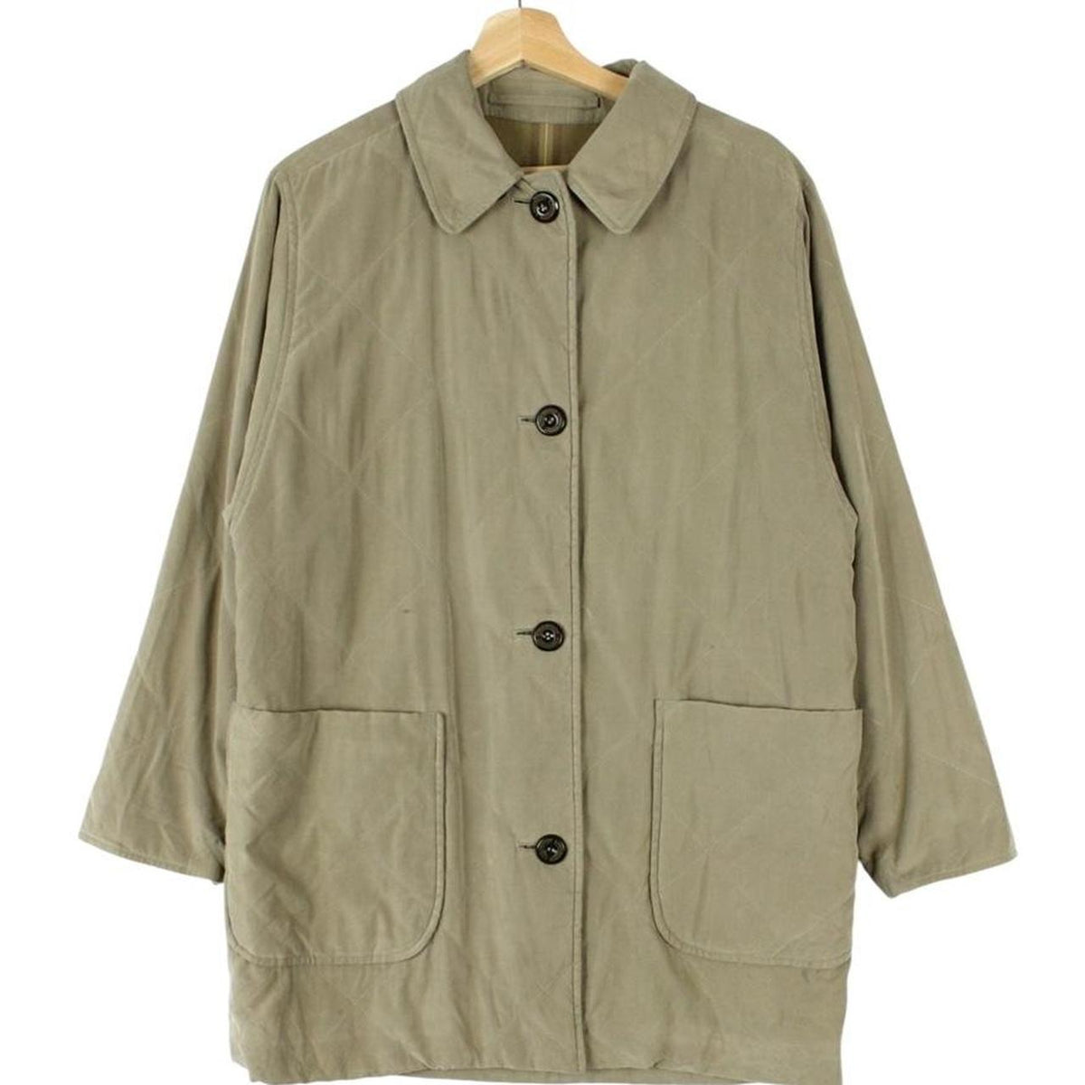 Vintage 90s Burberry Wool Lined Quilted Coat Large